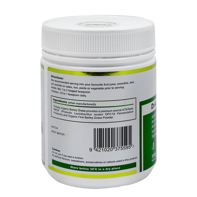 DrApac Prof Organic Barley Grass 200g